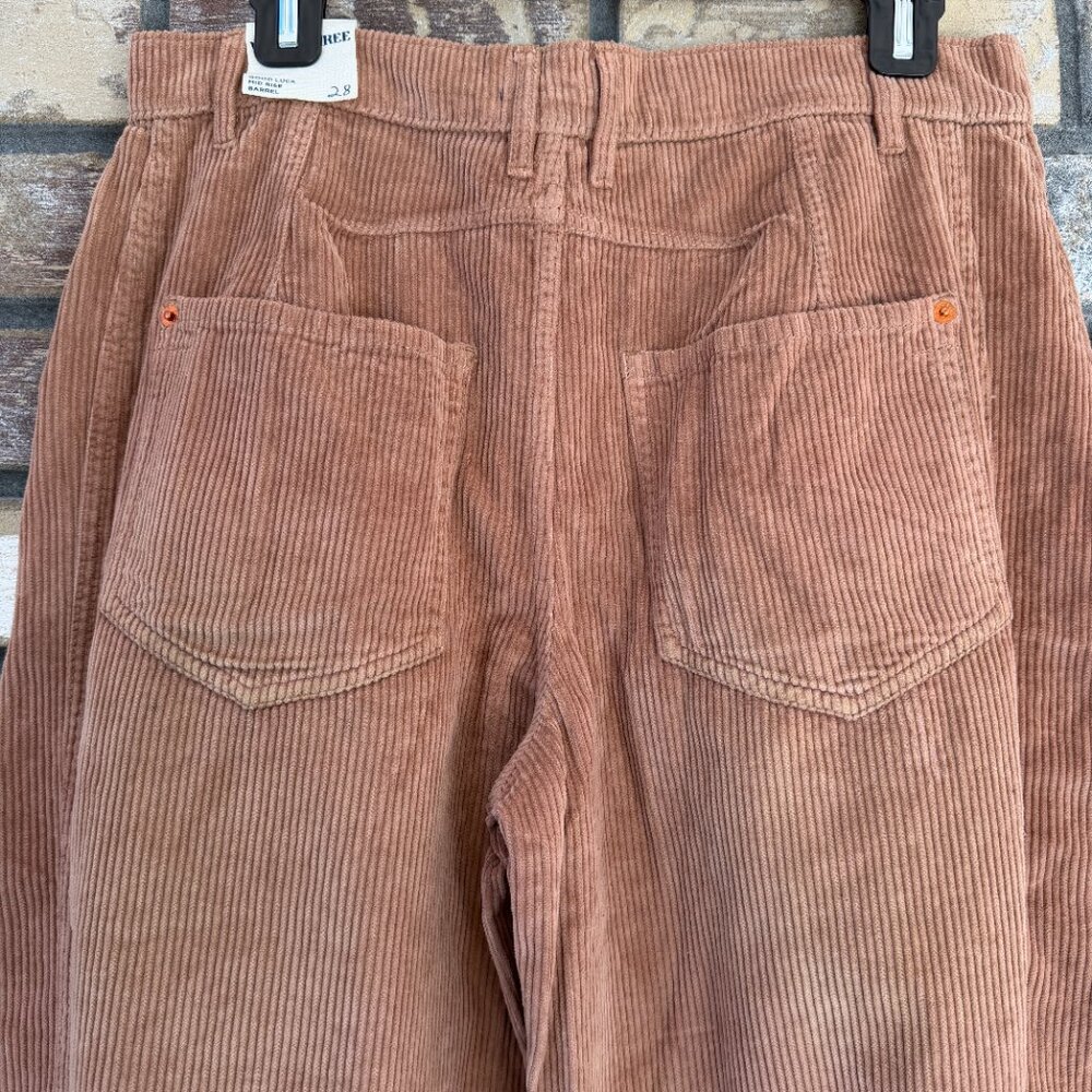 We The Free by Free People Good Luck Mid Rise Corduroy Barrel Jeans, NWOT - Picture 11 of 16